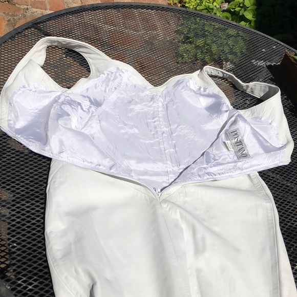 Vintage Positano Pelle S WhiteLeather StuddedDress - Picture 5 of 8